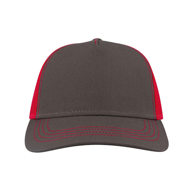 Atlantis Rapper Canvas 5 Panel Trucker Cap One Size Dark Grey/Röd Dark Grey/Red One Size