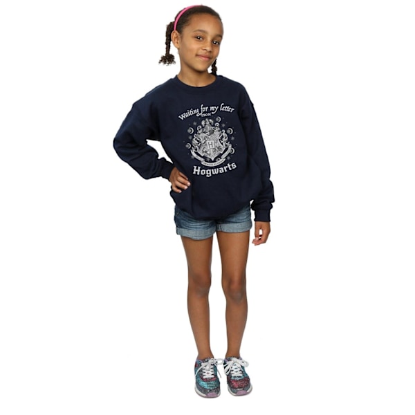 Harry Potter Flickor Hogwarts Väntar På Mitt Brev Sweatshirt 7- Navy Blue 7-8 Years