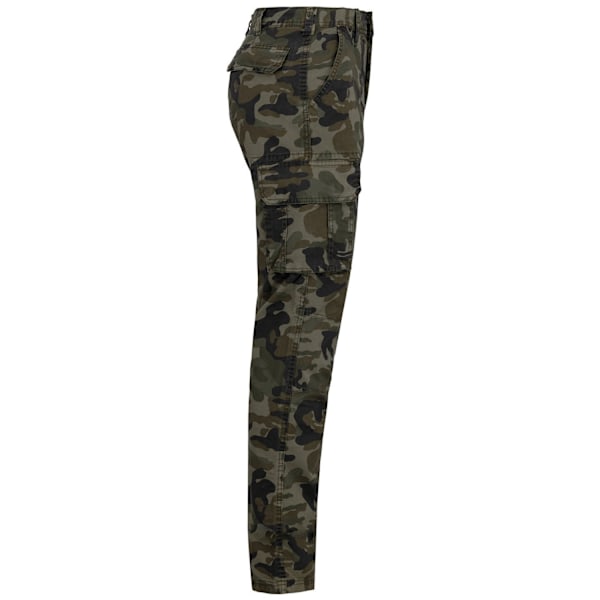 Kariban Herr Twill Camo Cargo Byxor 38R Grön/Svart/Brun Ca Green/Black/Brown Camo 38R