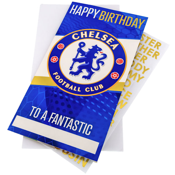 Chelsea FC Anpassningsbar Födelsedagskort En Storlek Blå/Vit Blue/White One Size