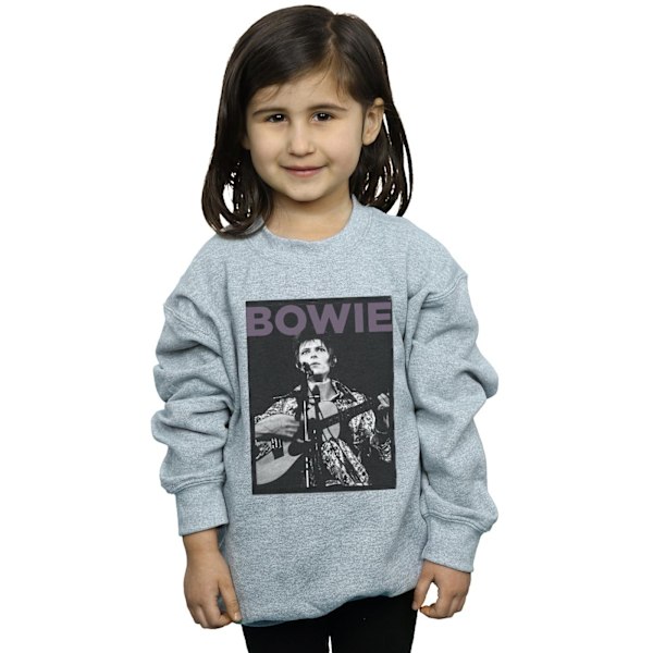 David Bowie Girls Rock Poster Sweatshirt 7-8 år Sports Grey Sports Grey 7-8 Years