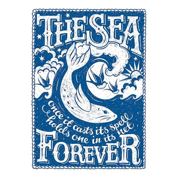 Snowdon Designs The Sea Forever Canvas Print 40cm x 30cm Blå/Vit Blue/White 40cm x 30cm