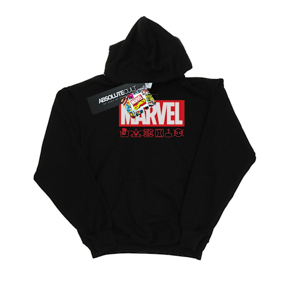 Marvel Herr Logo Wash Care Hoodie L Svart Black L