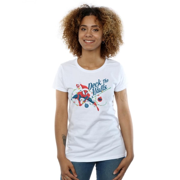 Marvel Womens/Ladies Spider-Man Deck The Walls T-shirt i bomull L White L