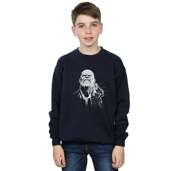 Marvel Boys Avengers Infinity War Fierce Thanos Sweatshirt 5-6 Navy Blue 5-6 Years