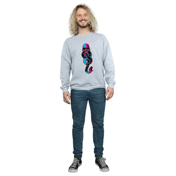 Harry Potter Neon Dark Mark Sweatshirt för män S Sports Grey Sports Grey S