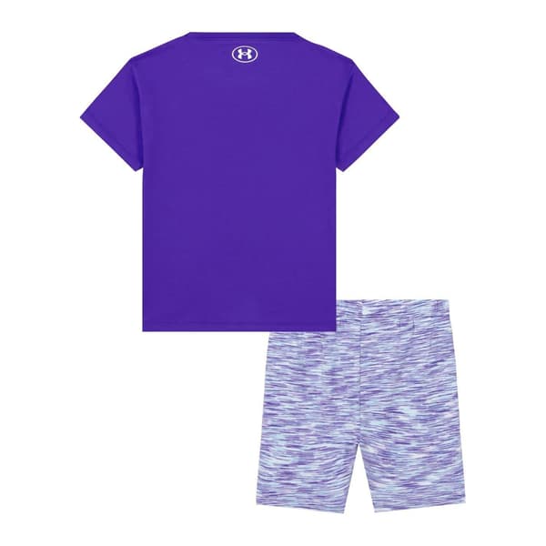 Under Armour Flickor Logotyp Kortärmad T-shirt & Shorts Set 4-5 Pluto Blue 4-5 Years