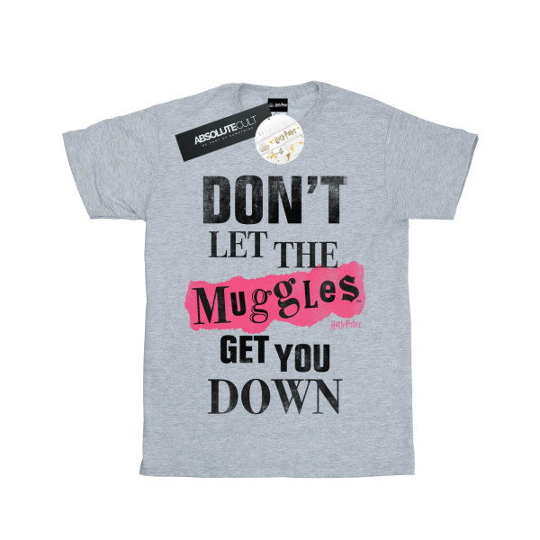 Harry Potter Girls Muggles Clippings Bomull T-shirt 12-13 år Sports Grey 12-13 Years