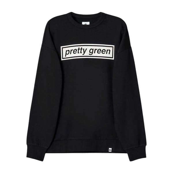 Pretty Green Herr Box Logo Bomullströja L Svart Black L