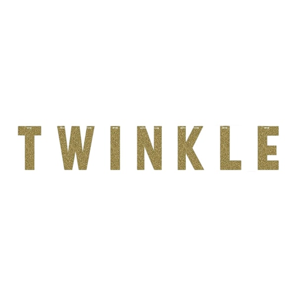 Kreativ fest Twinkle Little Star papper glitterbanderoll en storlek Gold One Size