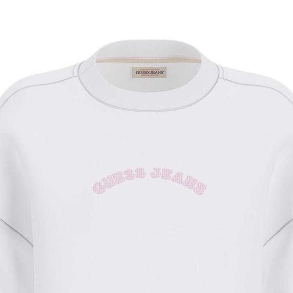 Guess Dam/Dam Logotyp Croppad Tröja 12 UK Vit White 12 UK