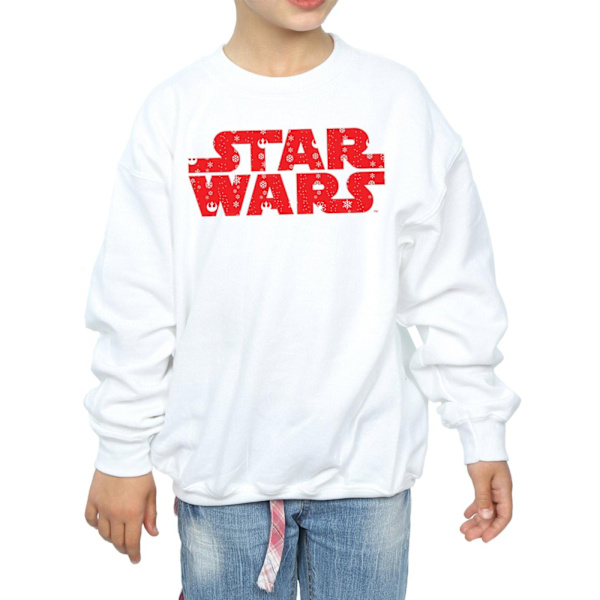 Star Wars Jultröja med logotyp för flickor 7-8 år Vit White 7-8 Years