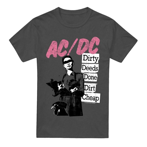 AC/DC Unisex Vuxen Dirty Deeds T-Shirt XL Kolgrå Charcoal XL