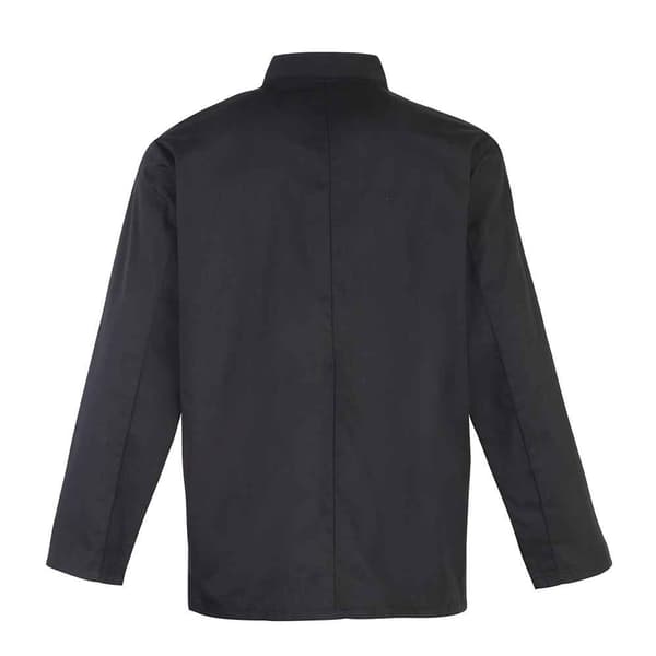 Premier Unisex Vuxen Stud Front Långärmad Kockjacka 5XL Bl Black 5XL