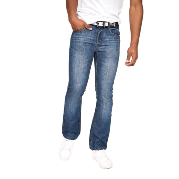 Crosshatch Mens New Baltimore Jeans 30R Mid Wash Mid Wash 30R