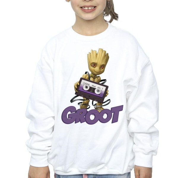 Guardians Of The Galaxy Girls Groot Casette Sweatshirt 12-13 Ye White 12-13 Years