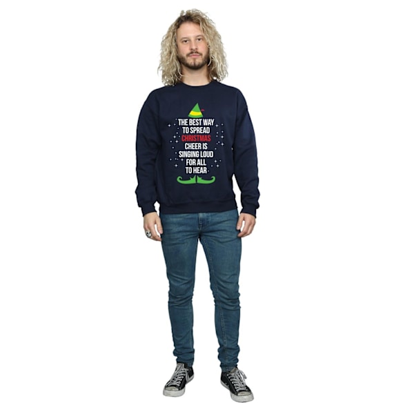 Elf Herr Julglädje Text Sweatshirt L Marinblå Navy Blue L