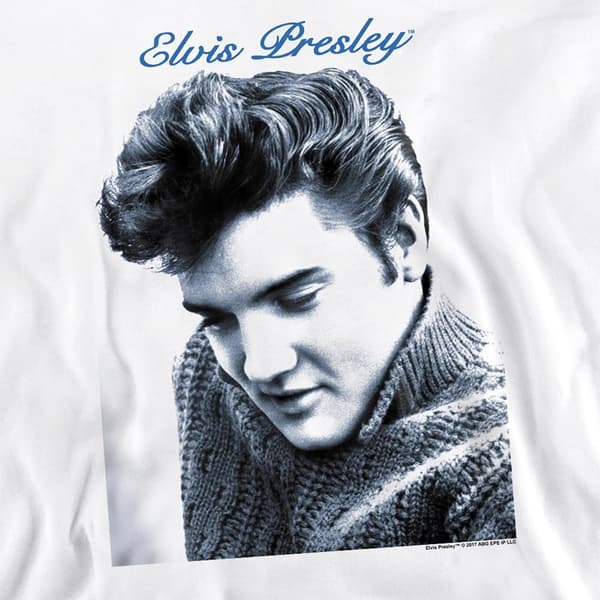 Elvis Presley Unisex Vuxen Script & Tröja Sweatshirt M Vit White M