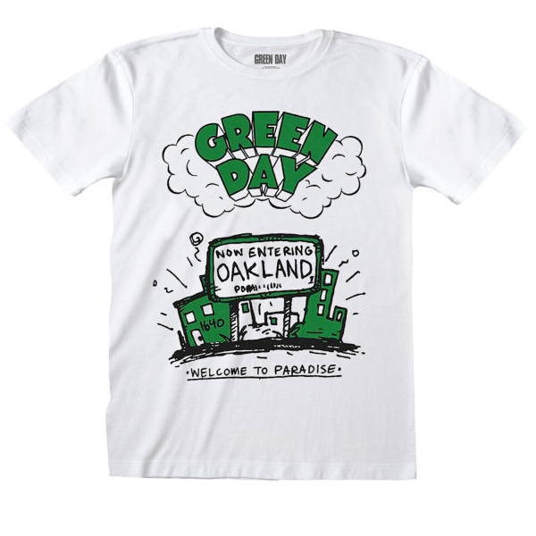 Green Day Childrens/Kids Welcome To Paradise Cotton T-shirt 3-4 White 3-4 Years