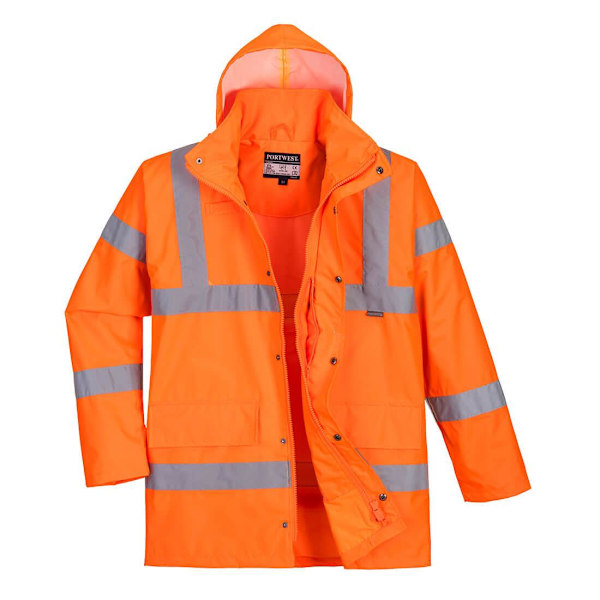 Portwest Herr Regn Hi-Vis Andningsbar Säkerhetstrafikjacka XL O Orange XL