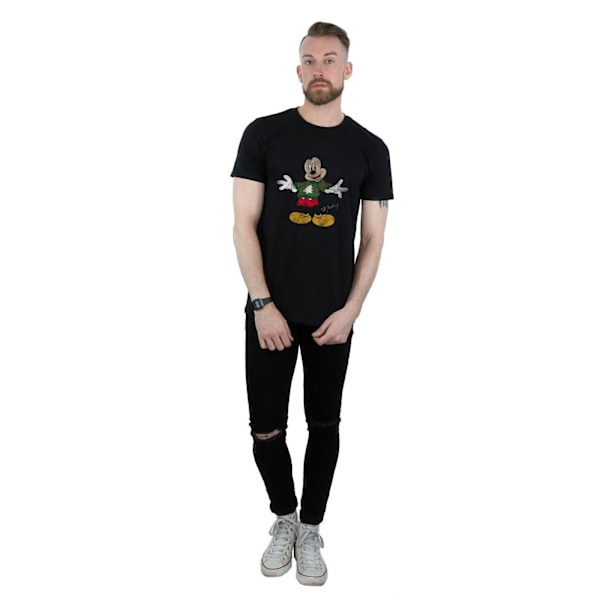 Disney Herr Mickey Mouse Jultröja T-shirt L Svart Black L