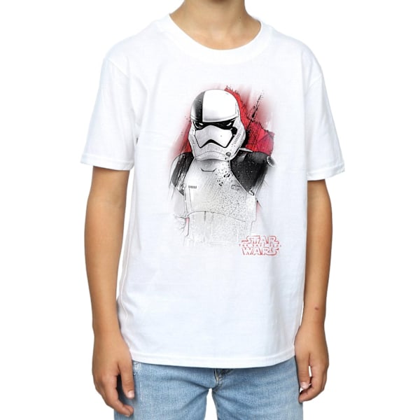 Star Wars Boys The Last Jedi Stormtrooper Borstad T-shirt 5-6 år White 5-6 Years