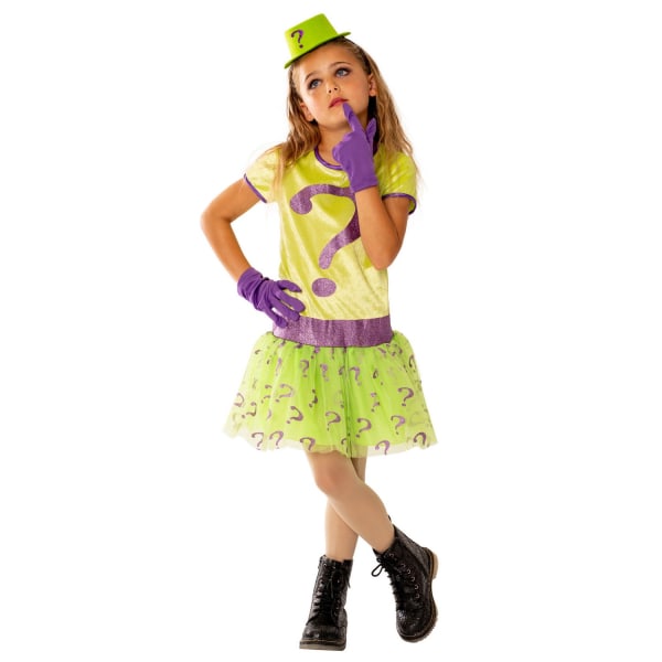 Batman Girls Riddler kostym 9-10 år grön/lila Green/Purple 9-10 Years