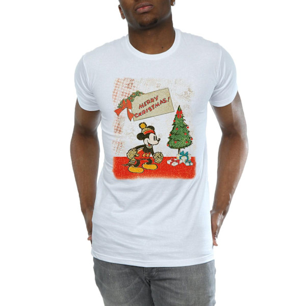 Disney Herr Mickey Mouse Vintage Jul T-shirt XXL Vit White XXL