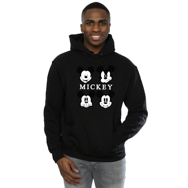 Mickey Mouse Unisex Vuxen Fyra Huvuden Hoodie M Svart Black M
