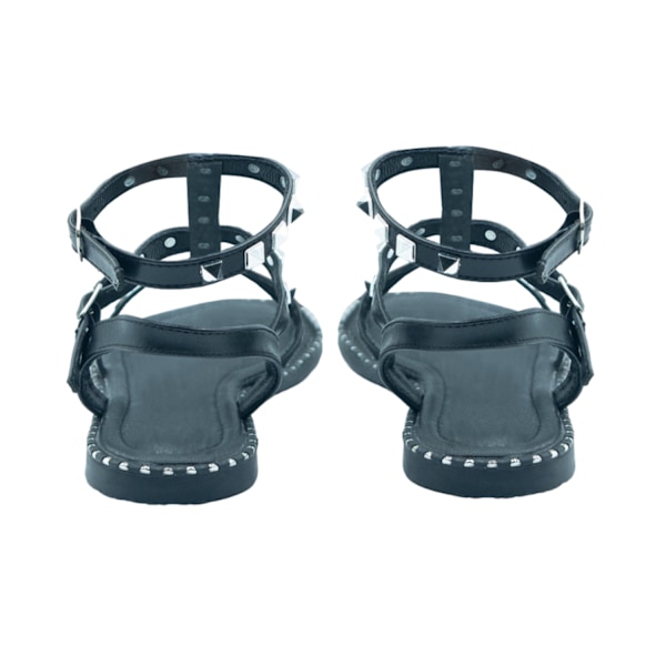 Where's That From Dam/Damer Natalia Studded PU Gladiator Sa Black 4 UK