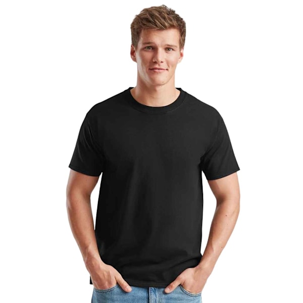 Fruit of the Loom Unisex Vuxen T-shirt i Tung Bomull XL Svart Black XL