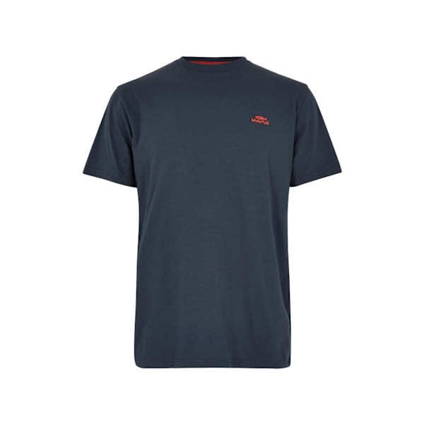 Weird Fish Herr T-shirt med Logotyp i Organisk Bomull S Marinblå Navy S