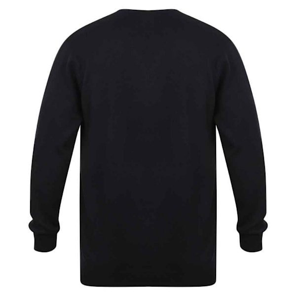 Henbury Herr Bomull Akryl V-ringad Sweatshirt 4XL Marinblå Navy 4XL