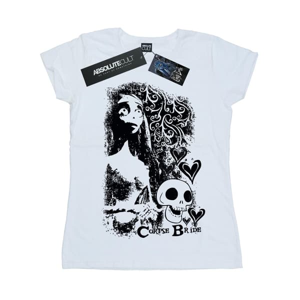 Corpse Bride Dam/Dam Skull Logo T-shirt i bomull L Vit White L