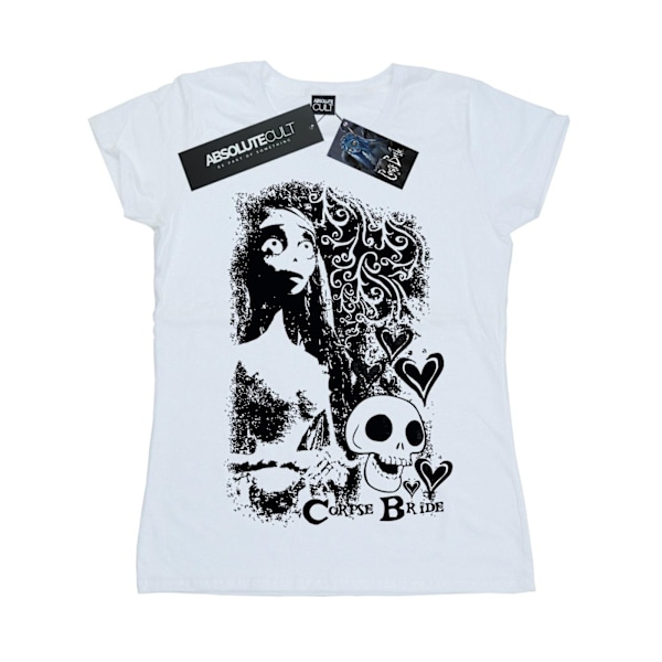 Corpse Bride Dam T-shirt i bomull med dödskallelogotyp L Vit White L