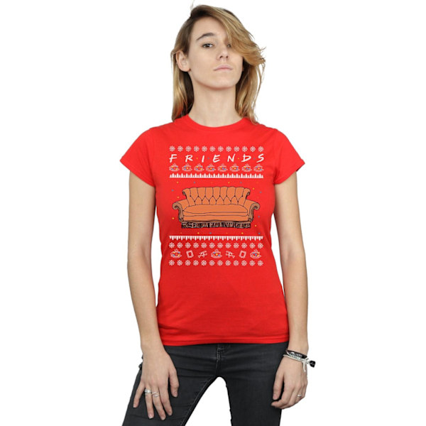 Friends Dam/Damer Fair Isle Couch Bomull T-shirt L Röd Red L