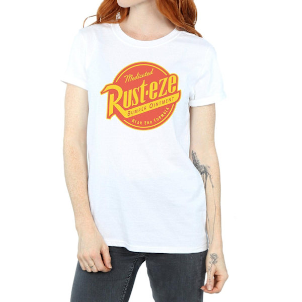 Disney Dam/Damer Cars Rust-Eze Logo Bomull Boyfriend T-Shir White XL