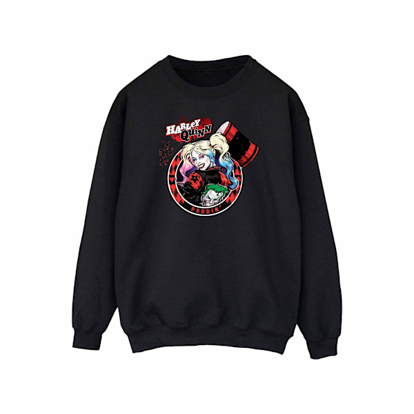 DC Comics Dam/Kvinnor Harley Quinn Joker Patch Sweatshirt M B Black M