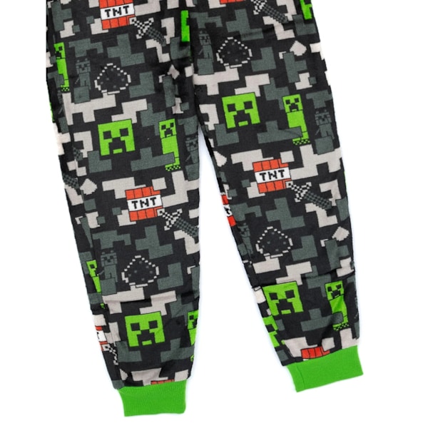 Minecraft Barn Overall Tryck Pyjamas 12-13 År B Black/Green 12-13 Years