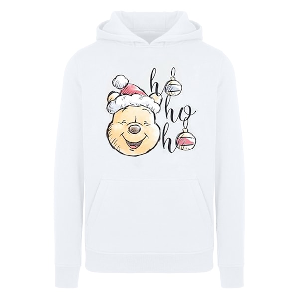 Disney Dam/Kvinnor Winnie The Pooh Ho Ho Ho Baubles Hoodie 4X White 4XL