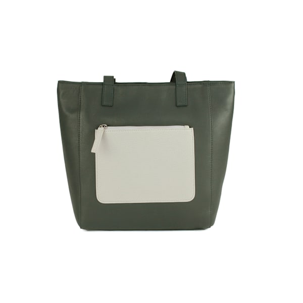 Eastern Counties Läder Dam/Dam Polly Kontrastficka Tote Charcoal/White One size