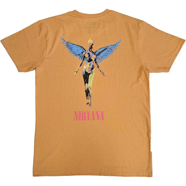 Nirvana Unisex Adult In Utero Angel Back Print T-Shirt XL Orange Orange XL