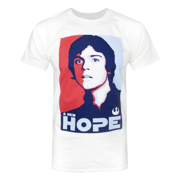 Star Wars: A New Hope T-shirt för män Luke Skywalker XXL Vit White XXL