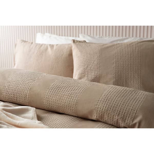 Belledorm Waffle Stripe Påslakanset Enkel Latte Latte Single