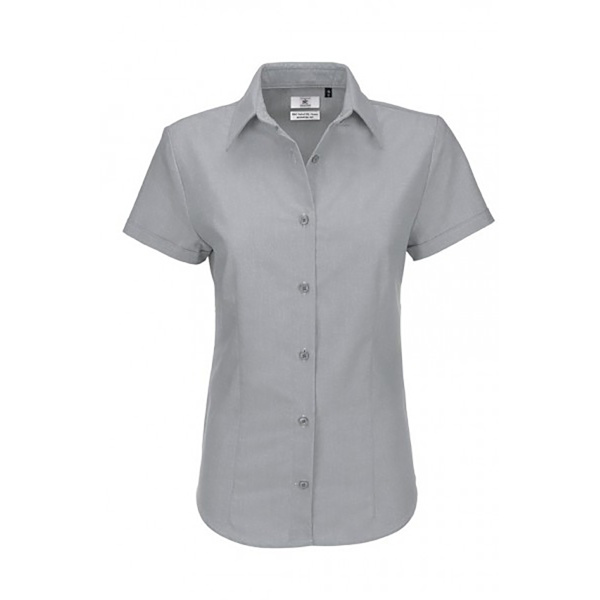 B&C Dam Oxford Kortärmad Skjorta / Damskjortor 5XL Silver Silver Moon 5XL