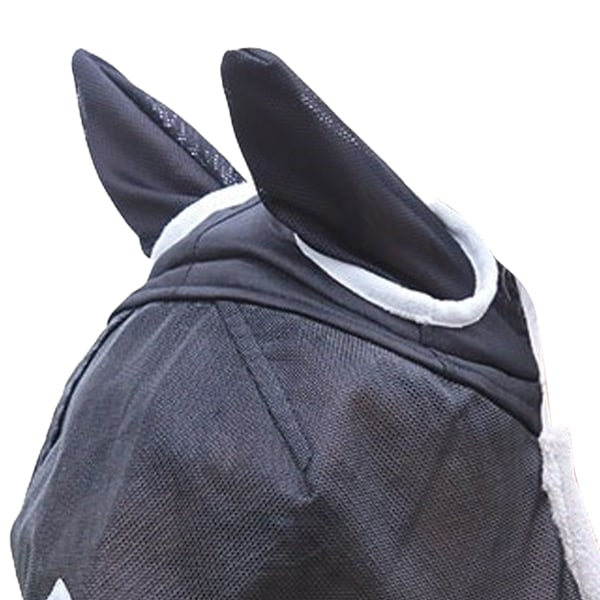 Shires Field Slitstark hästflugmask med öron Cob Black Black Cob