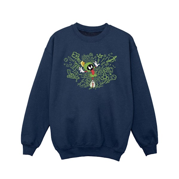 Looney Tunes Girls ACME Doodles Marvin Martian Sweatshirt 3-4 år Navy Blue 3-4 Years