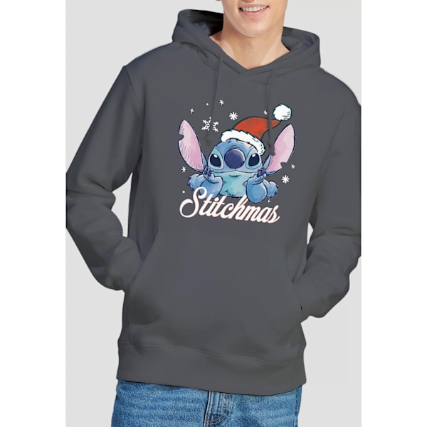 Lilo & Stitch Herr A Stitchmas Jul Hoodie M Kol Charcoal M