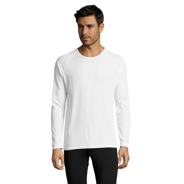 SOLS Sportig Långärmad Performance T-shirt för män 3XL Vit White 3XL
