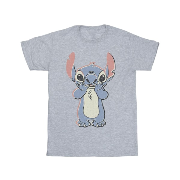 Disney Girls Lilo And Stitch Big Print Bomull T-Shirt 3-4 År Sports Grey 3-4 Years